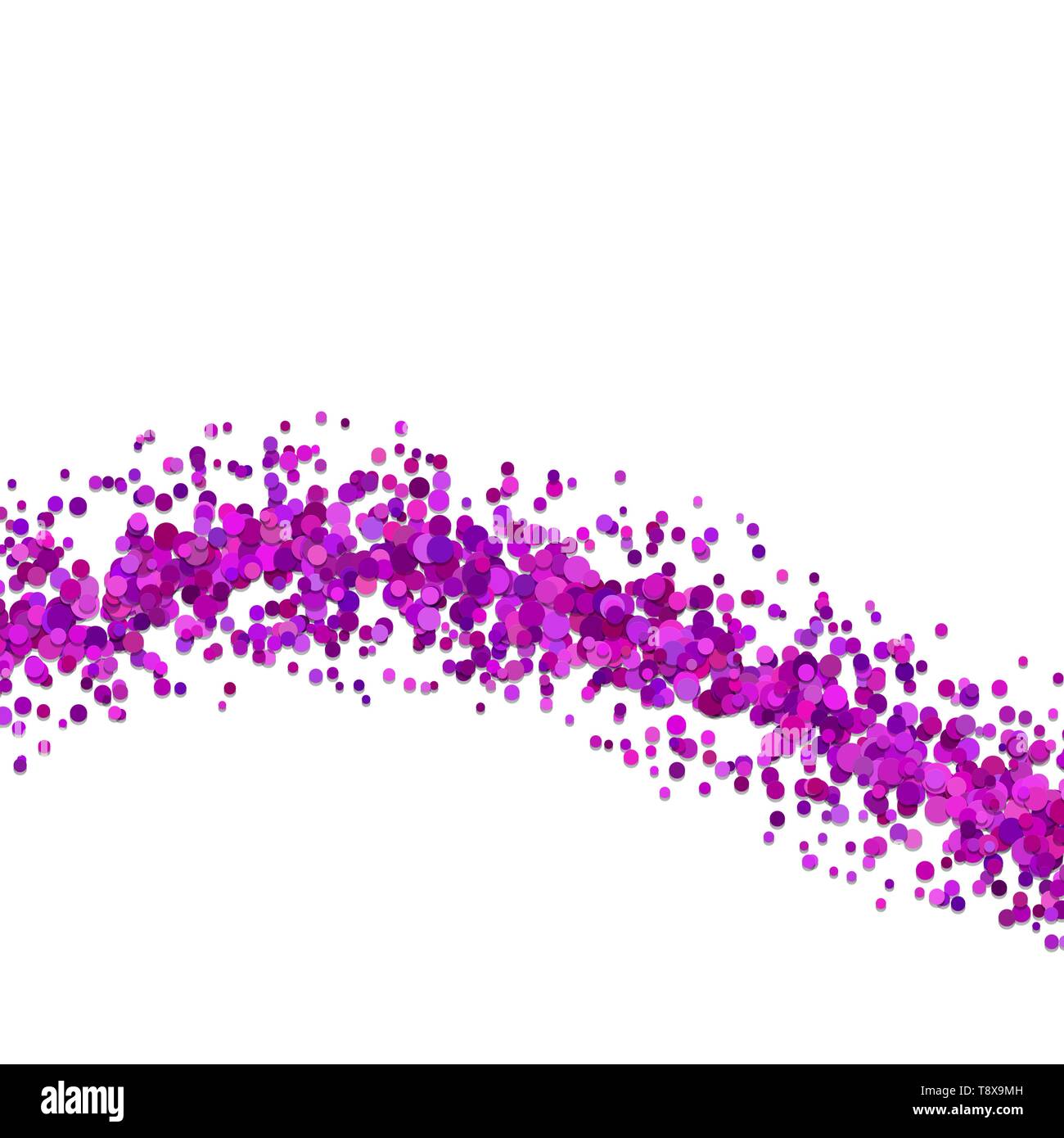 Abstract blank wavy dispersed confetti dot background Stock Vector