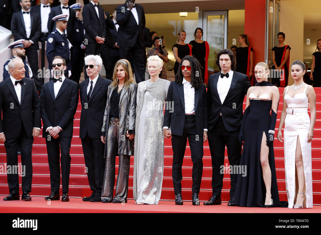 Bill Murray, Carter Logan, Jim Jarmusch, Sara Driver, Tilda Swinton, Luka Sabbat, Adam Driver, Chloe Sevigny and Selena Gomez attending the opening ceremony and screening of 'The Dead Don't Die' during the 72nd Cannes Film Festival at the Palais des Festivals on May 14, 2019 in Cannes, France | usage worldwide Stock Photo