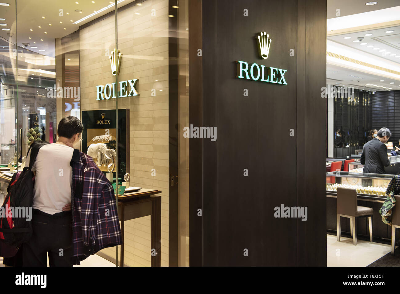 May 9, 2019 - Hong Kong - Swiss luxury watchmaker Rolex branch seen in Hong Kong. (Credit Image: © Budrul Chukrut/SOPA Images via ZUMA Wire) Stock Photo