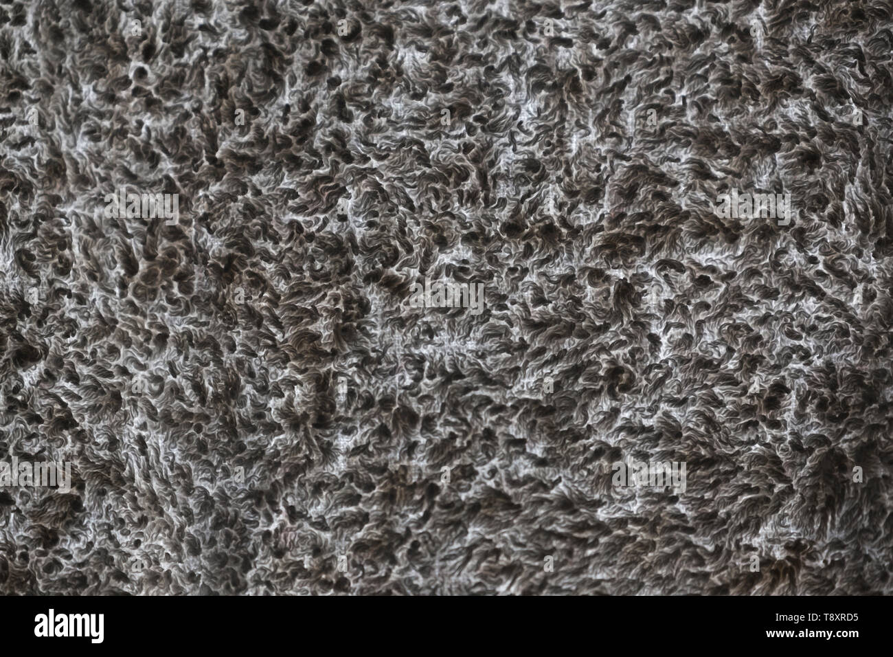 Abstract pattern or sworls and loops - Close-up of light through toweling cloth, almost monochrome. Stock Photo
