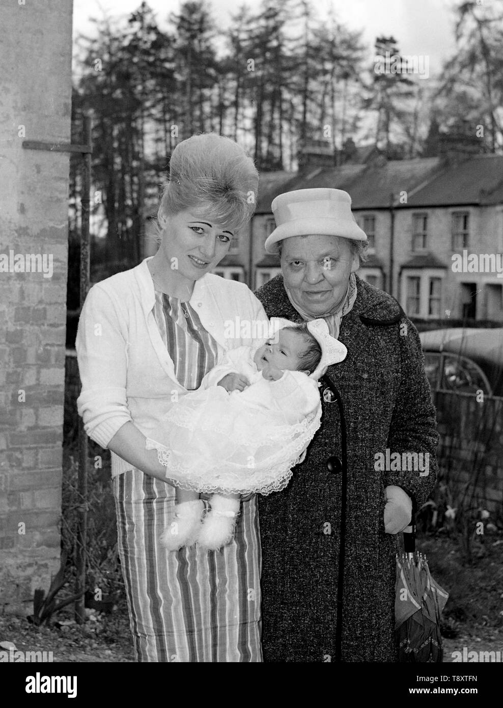 A Baby Christening in the UK c1962  Photo by Tony Henshaw Stock Photo