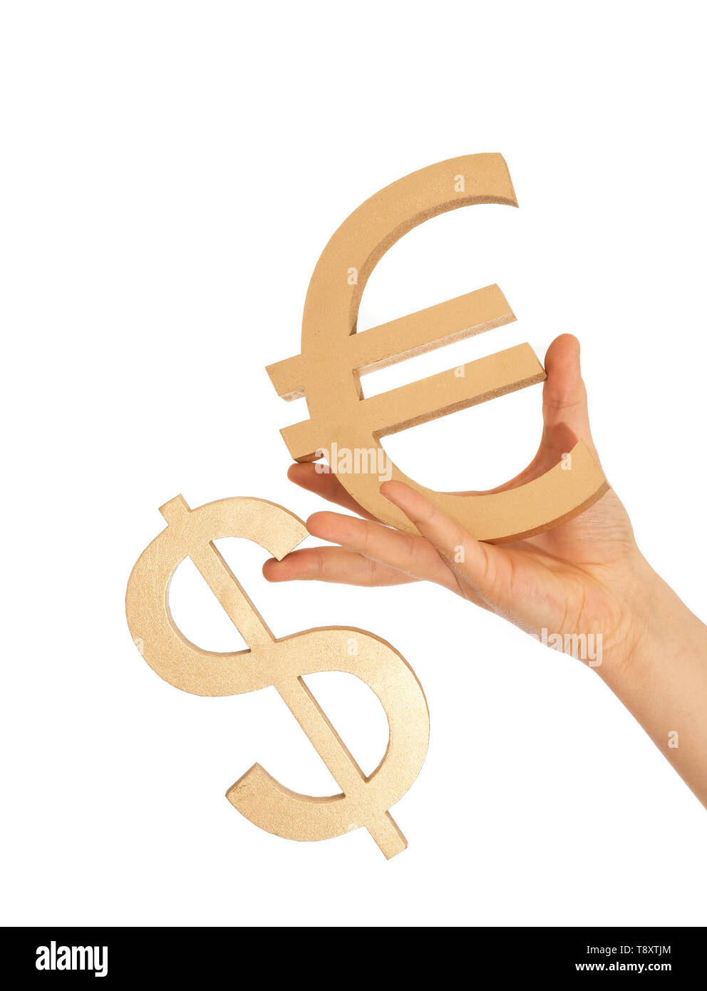 Dollar is falling and euro is steady Stock Photo