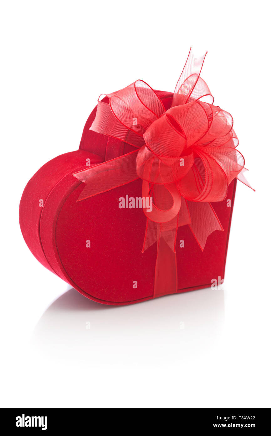 Heart shaped gift box decorated with flower Stock Photo Alamy