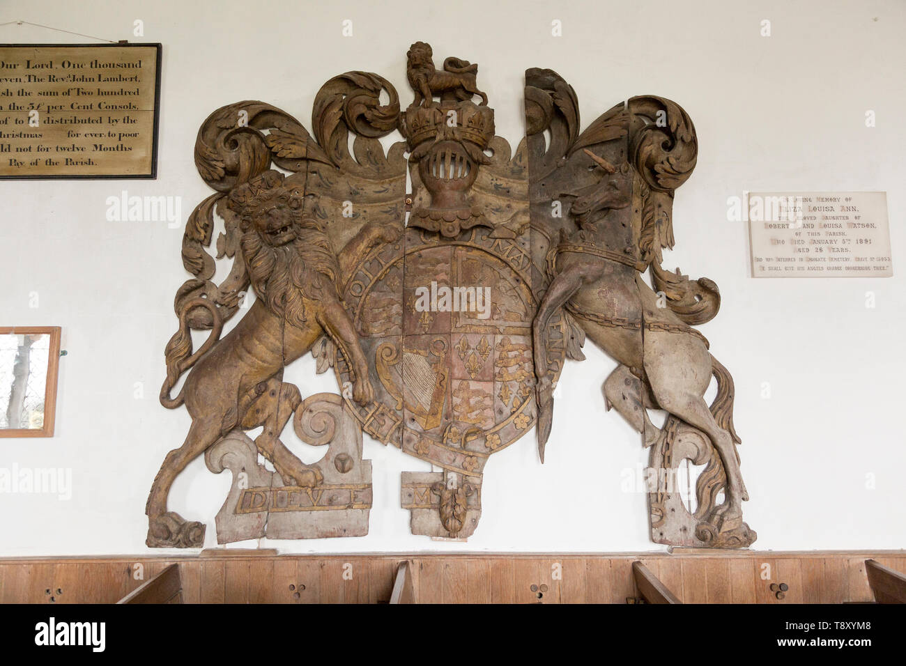 Stuart Royal Coat of Arms King James 1st 1605, Friston, Suffolk