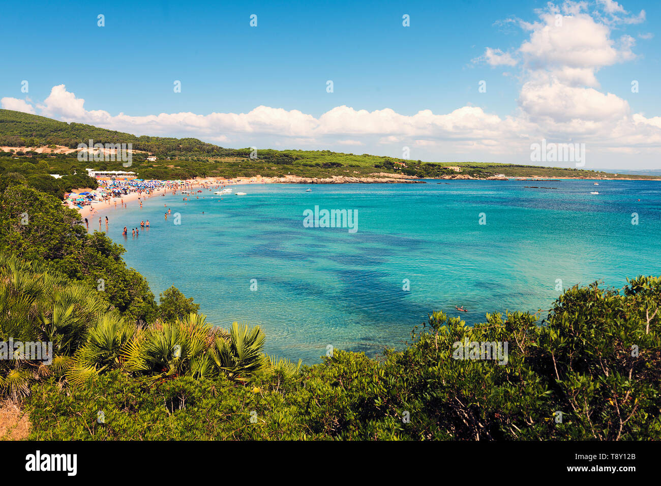 Panoramic Of Lazzaretto Beach In Alghero Sardinia Italy