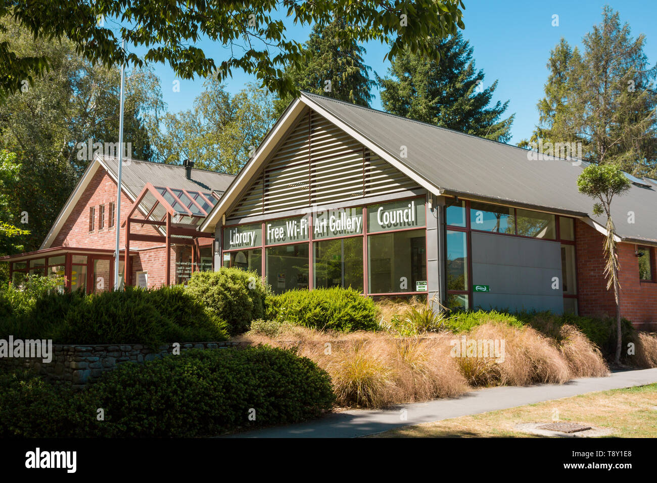 Library and Art Gallery building, Hamner Springs, New Zealand Stock Photo