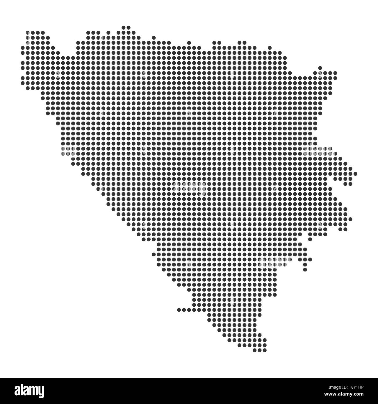 Map with dot - Bosnia . Template for your design Stock Vector