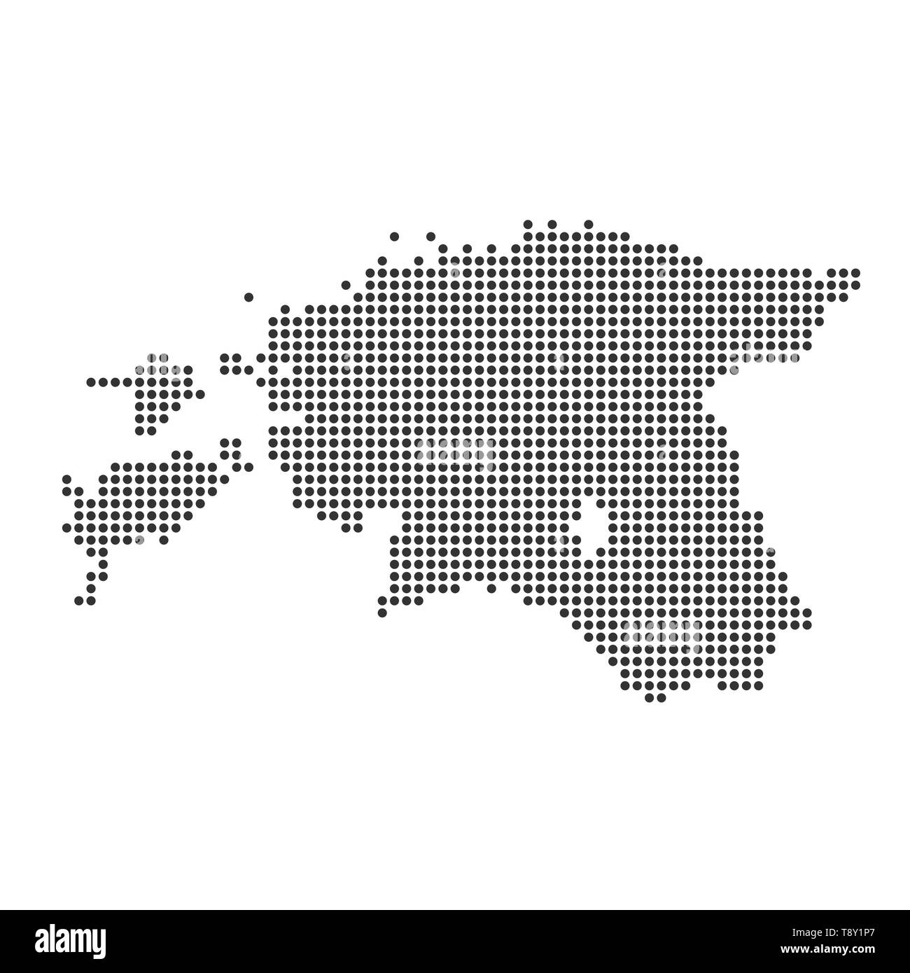 Map with dot - Estonia . Template for your design Stock Vector