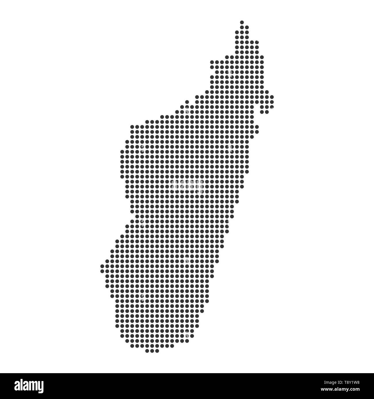 Map with dot - Madagascar . Template for your design Stock Vector