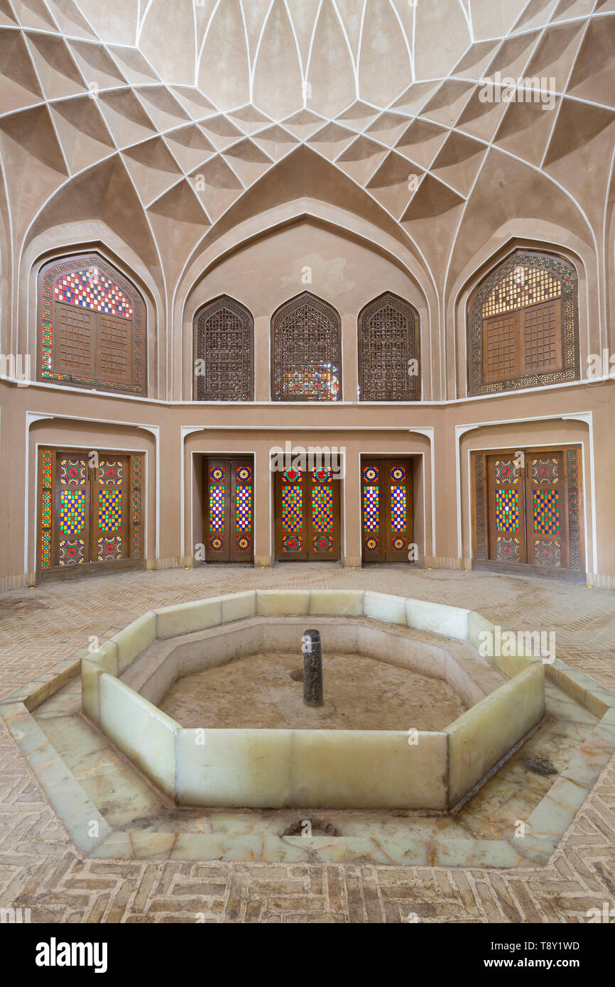Bagh-e Dolat Abad historic building pavilion, Yazd, Iran Stock Photo