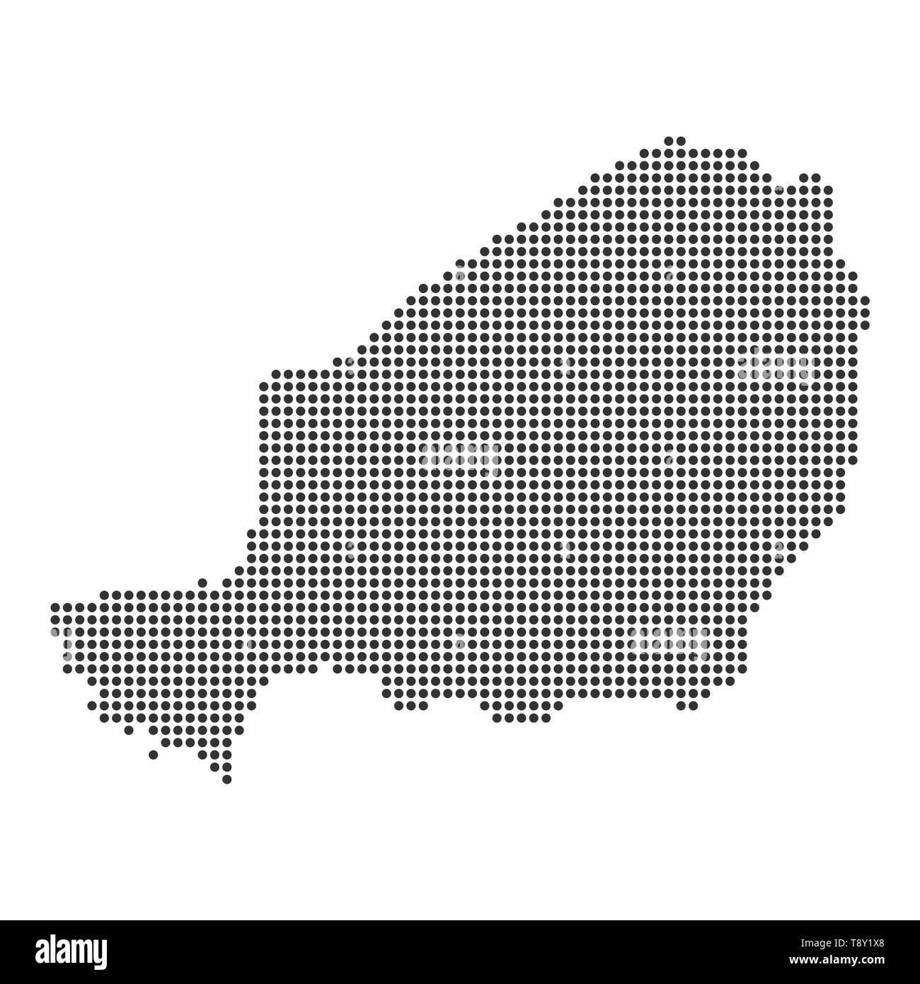 Map with dot - Niger . Template for your design Stock Vector