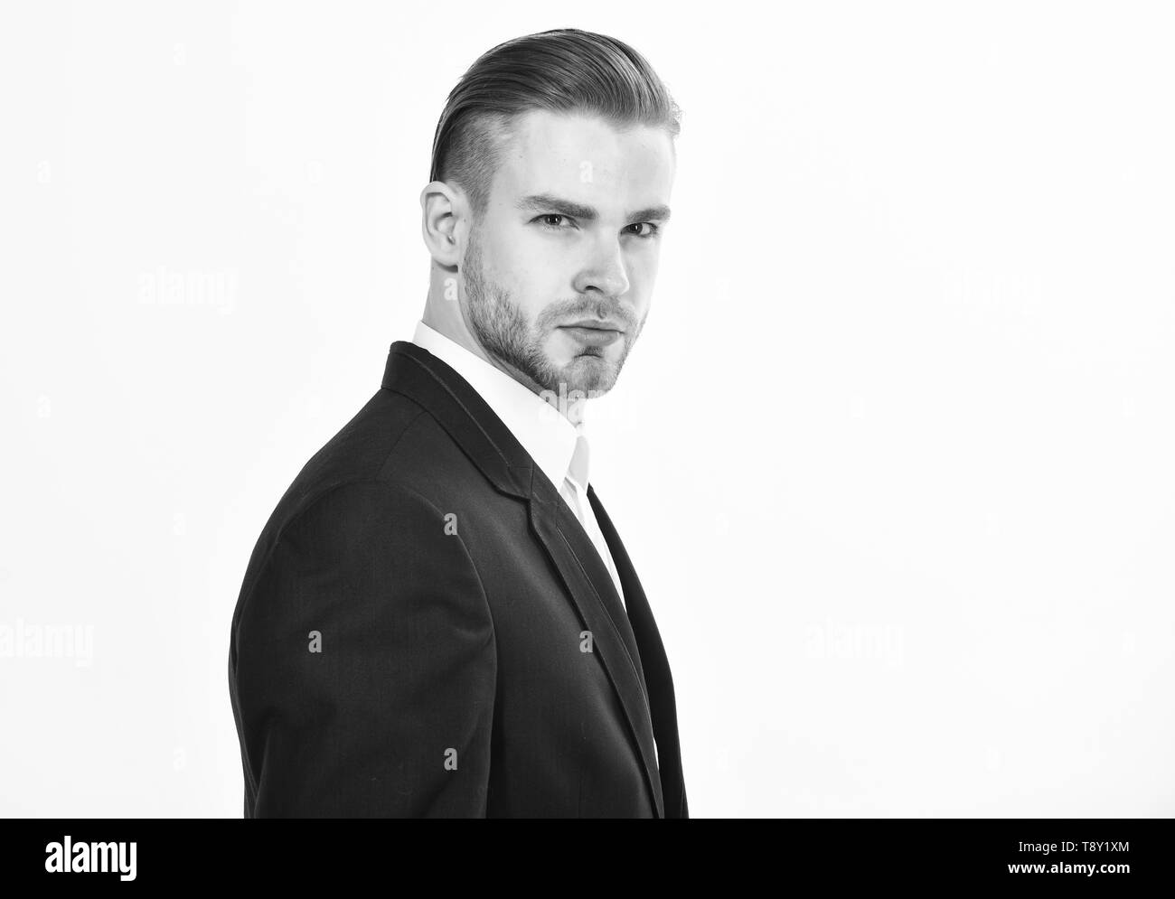 Handsome office worker. Make business decision and take