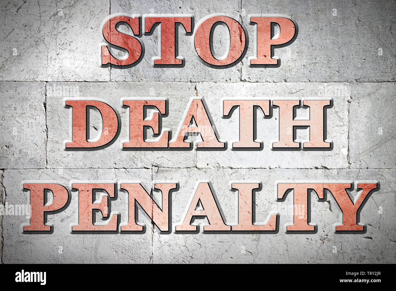 Stop Death Penalty Engraved On A Stone Wall Concept Image Stock Photo