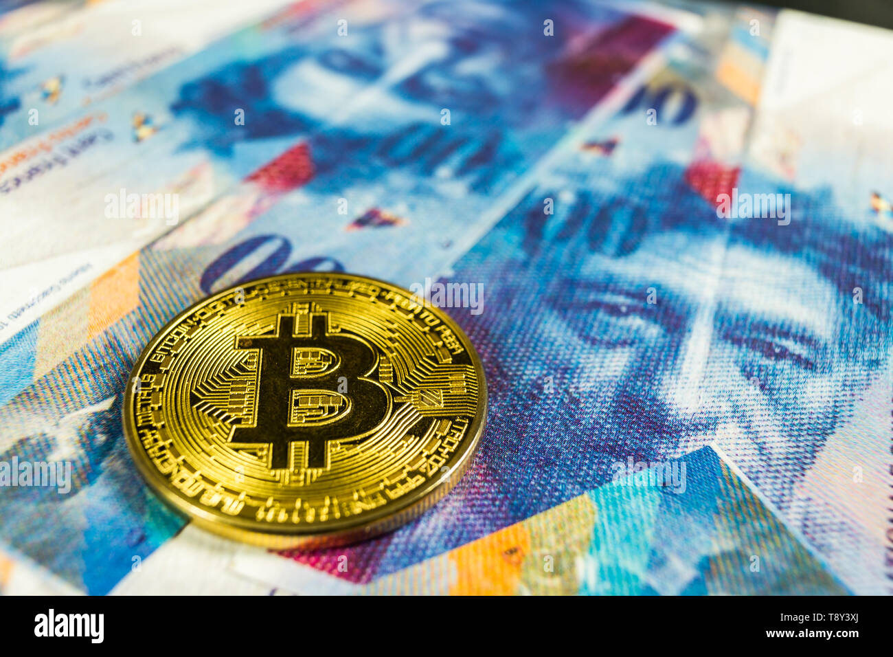 Crypto currency concept - A Bitcoin with Swiss franc currency, Switzerland  Stock Photo - Alamy
