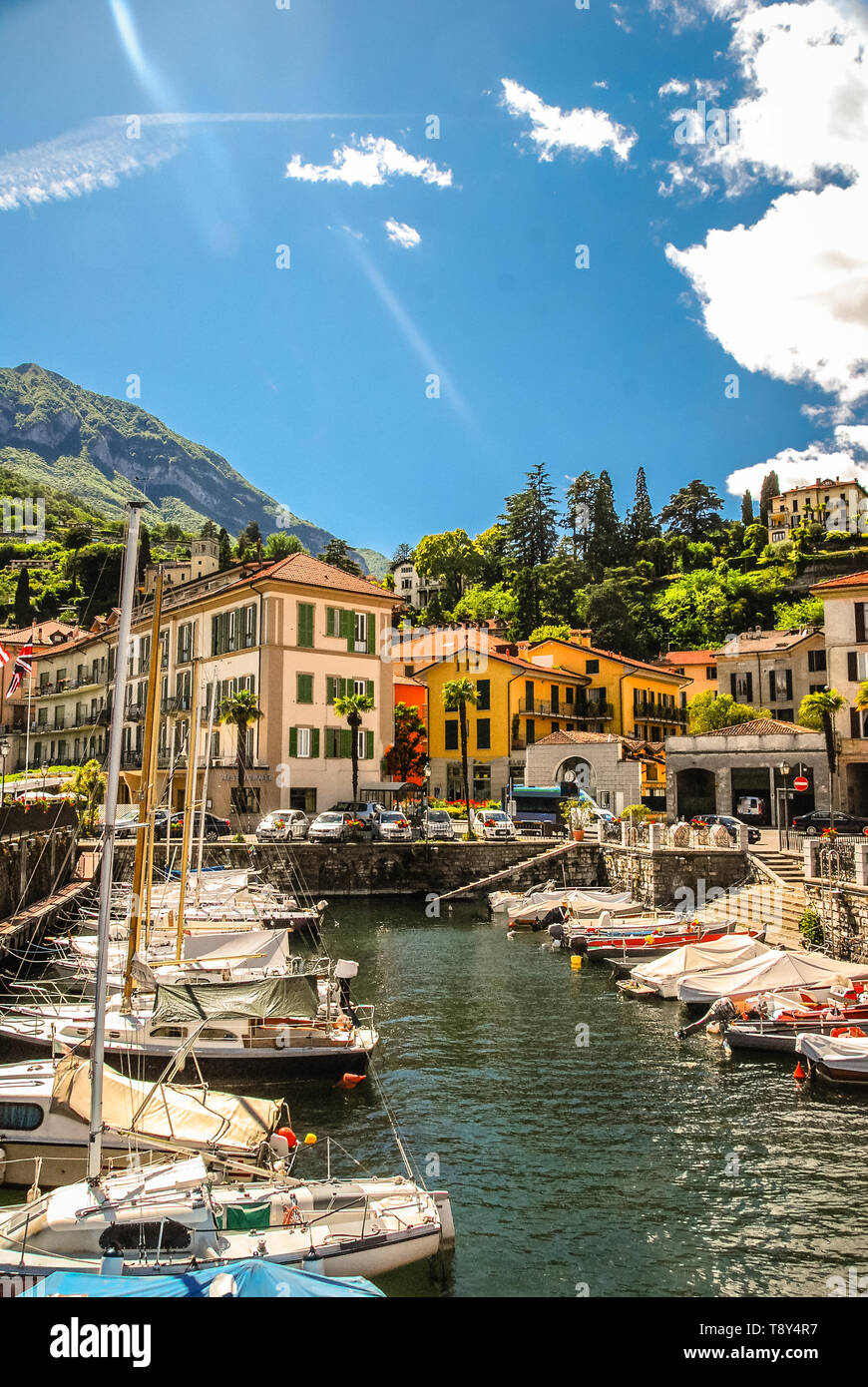 Harbour of Menaggio, Italy on Lake Como Stock Photo