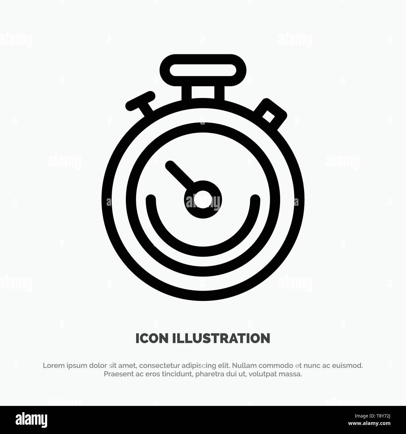 Clock, Sports, Stopwatch, Time Line Icon Vector Stock Vector Image ...