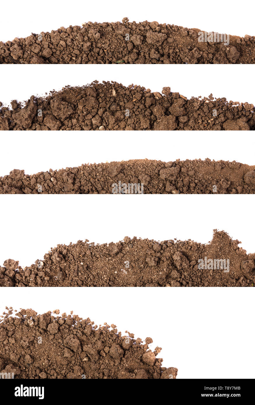 Fertile soil on a white. Set Stock Photo