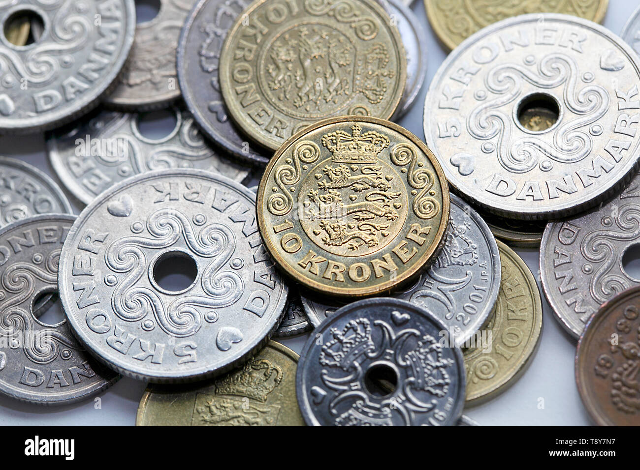 Mixed Danish Coins The krone is the official currency of Denmark