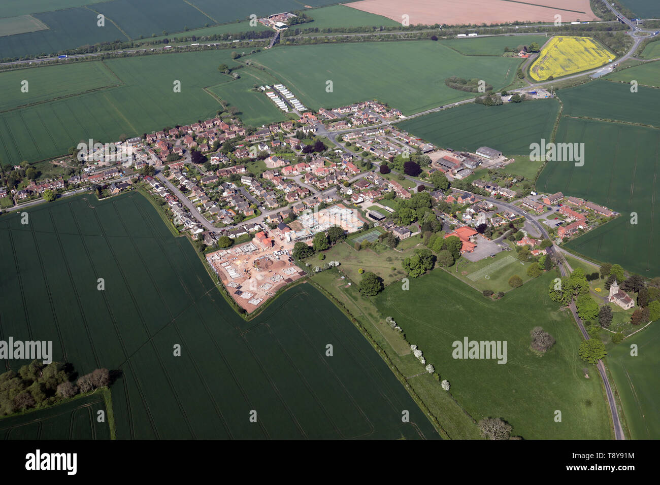 aerial view of Kirby Hill village near Boroughbridge, North Yorkshire