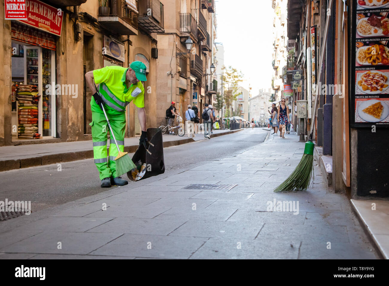 Street life in Barcelona city, Spain Stock Photo