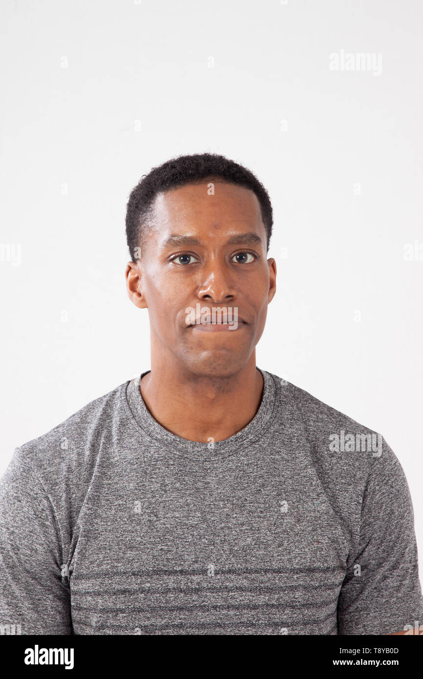 Handsome Black Man In A Grey Shirt Stock Photo 246463741 Alamy