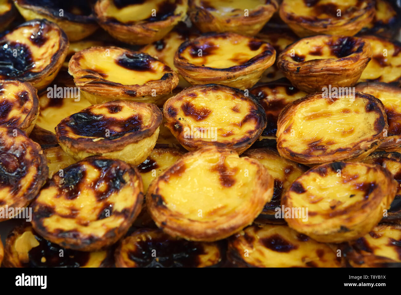 Traditional pasteis de nata (custard tarts). Belem, Lisboa Stock Photo