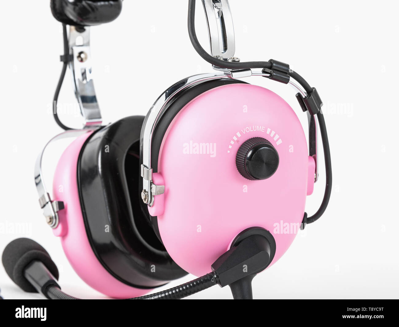 Pilot pink headphones. Headphones for woman pilots. Aviation headphones