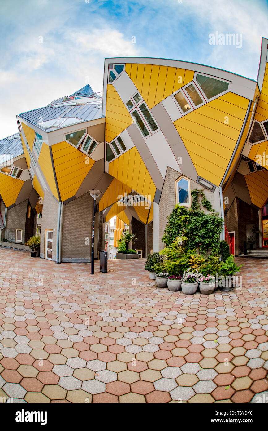 Cube houses Kubuswoningen in Rotterdam Netherlands architect Piet Blom yellow houses