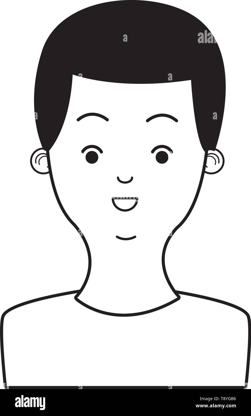 young man cartoon in black and white Stock Vector Image & Art - Alamy