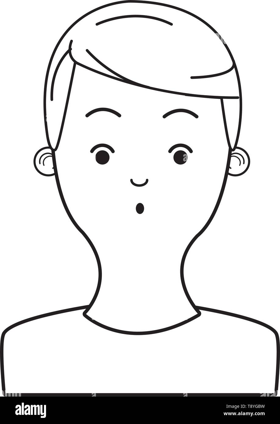 young man cartoon in black and white Stock Vector Image & Art - Alamy