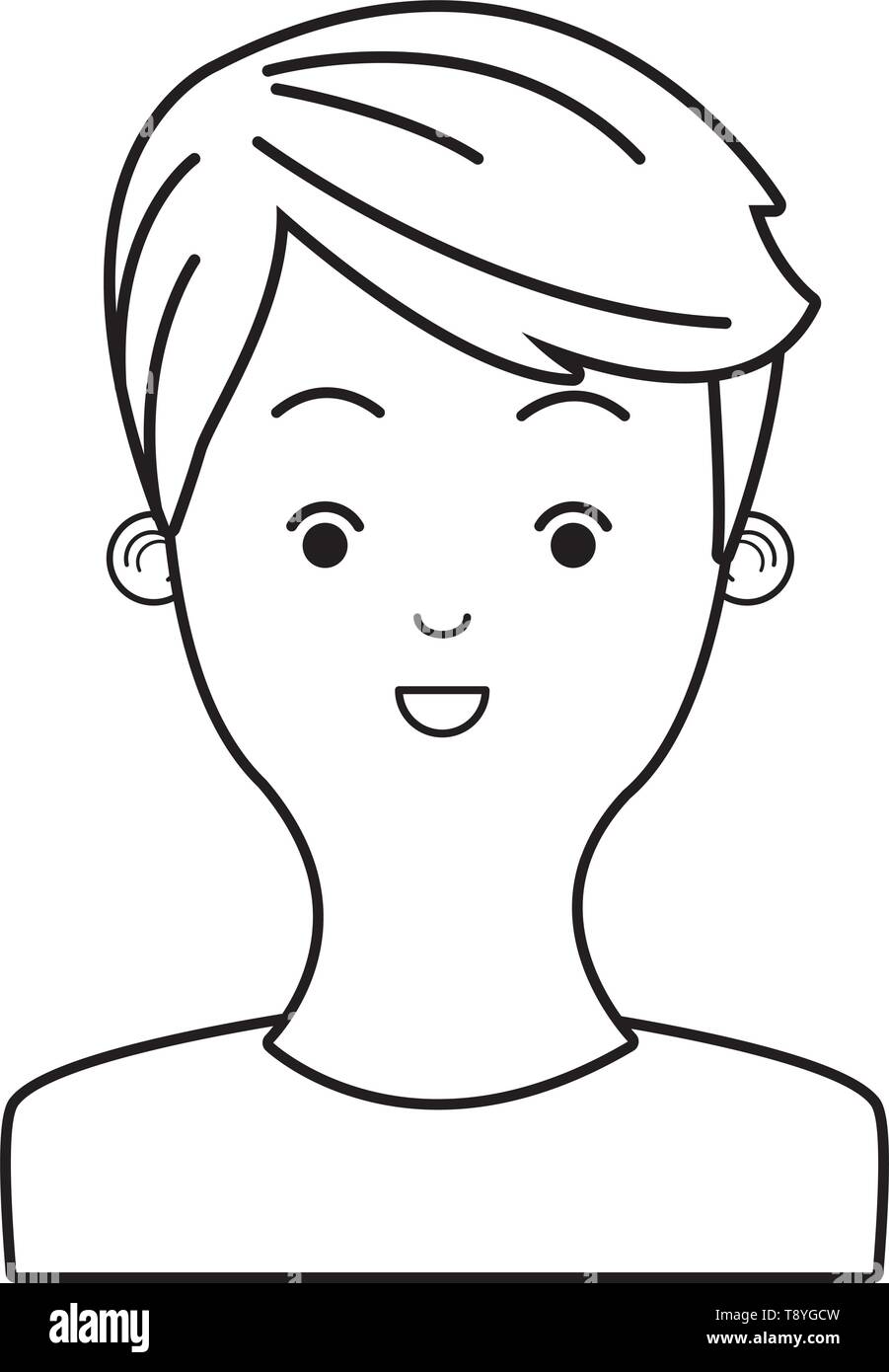 young man cartoon in black and white Stock Vector Image & Art - Alamy