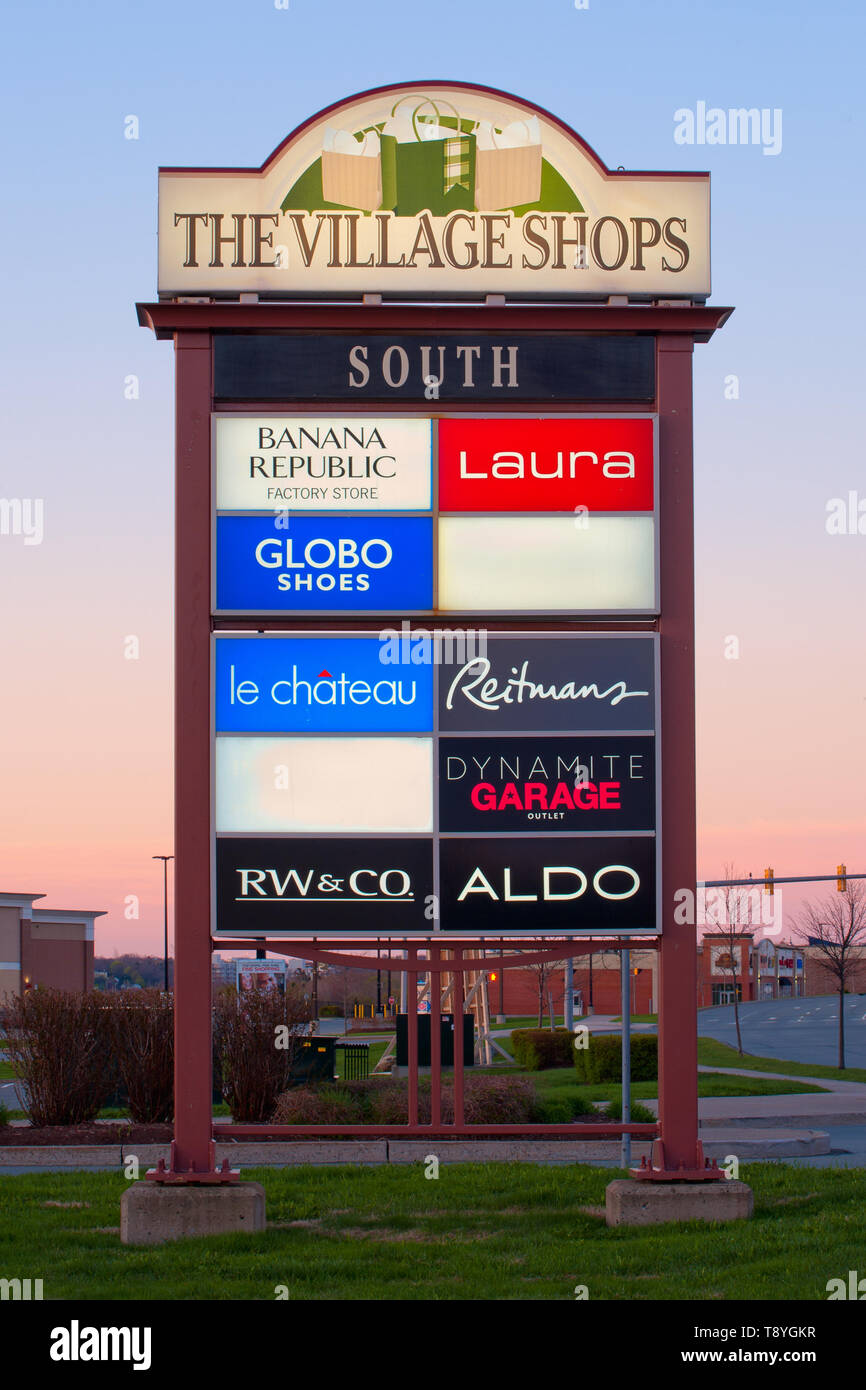 Dartmouth Crossing, Canada May 21, 2015 The Village Shops Sign at