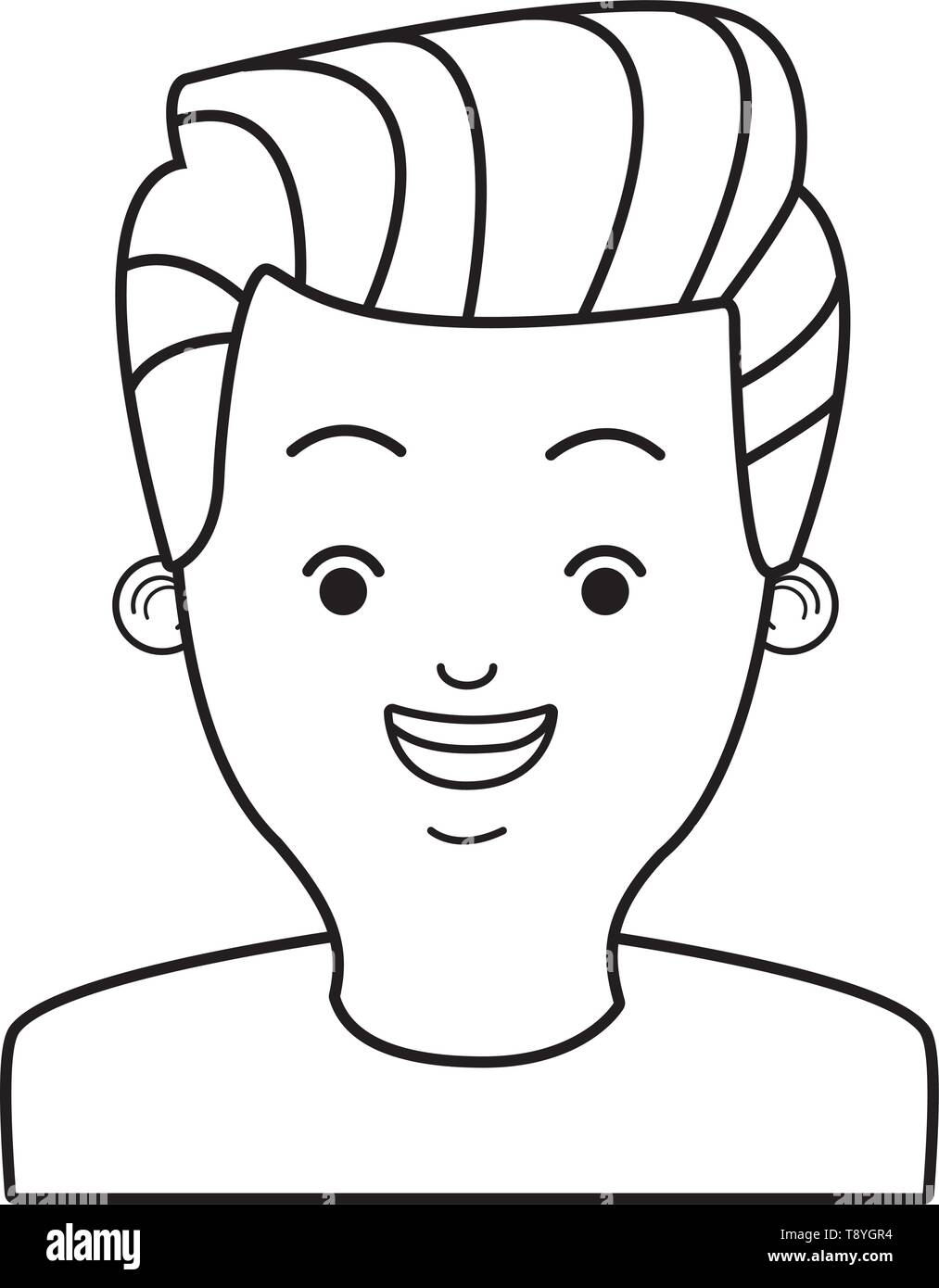 young man cartoon in black and white Stock Vector Image & Art - Alamy