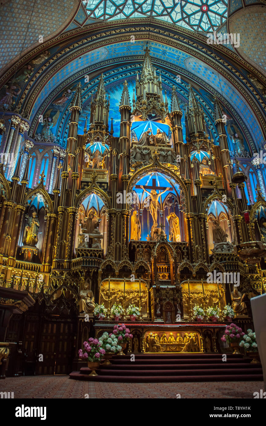Interior of Notre-Dame Basilica (Montreal) Stock Photo