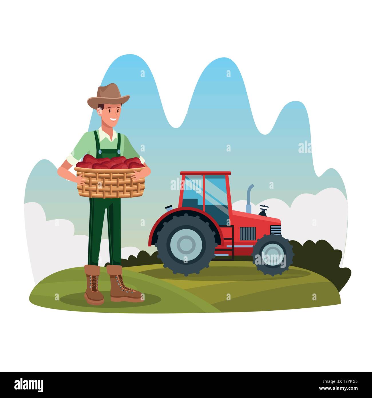 Farmer in farm rural cartoons scenery Stock Vector Image & Art - Alamy Farmer in farm rural cartoons scenery Stock Vector Image & Art - Alamy