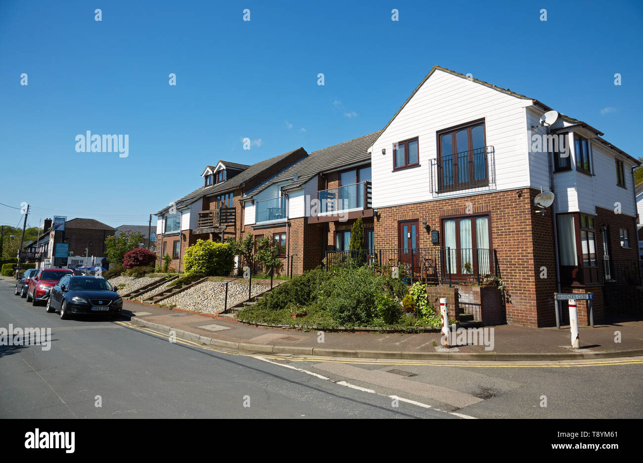 Housing on the main street at Lower Upnor, Kent,UK Stock Photo