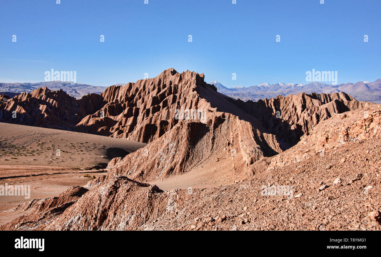 Beautiful landscape at the Valle Marte, San Pedro de Atacama, Chile Stock Photo