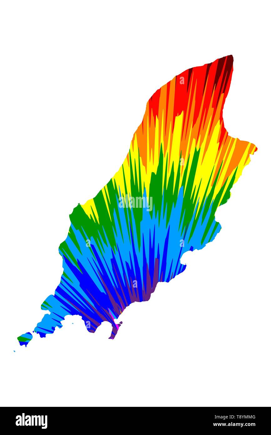 Isle of Man - map is designed rainbow abstract colorful pattern, Mann ...