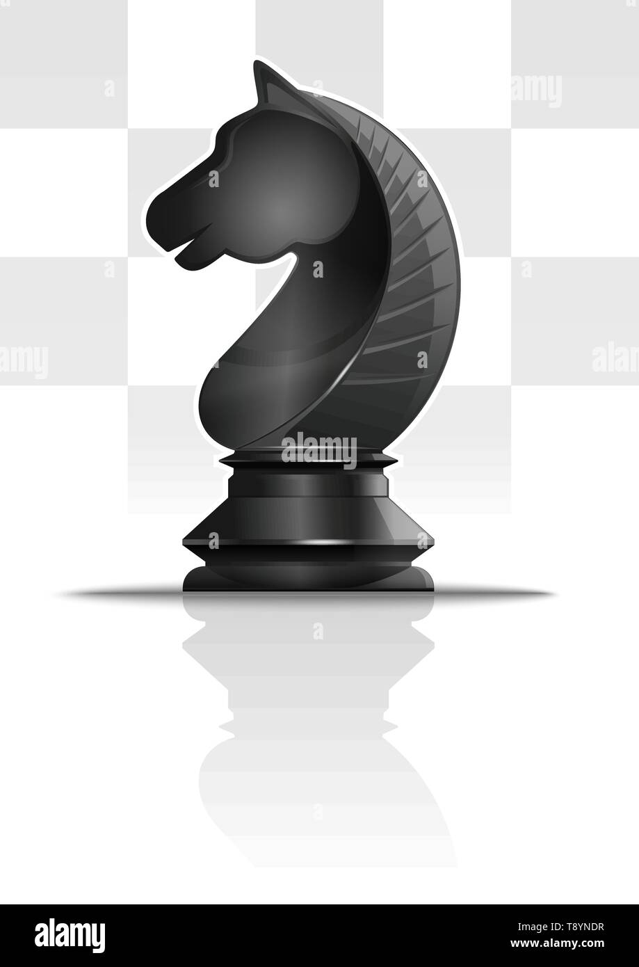 Chess piece knight Black and White Stock Photos & Images - Alamy