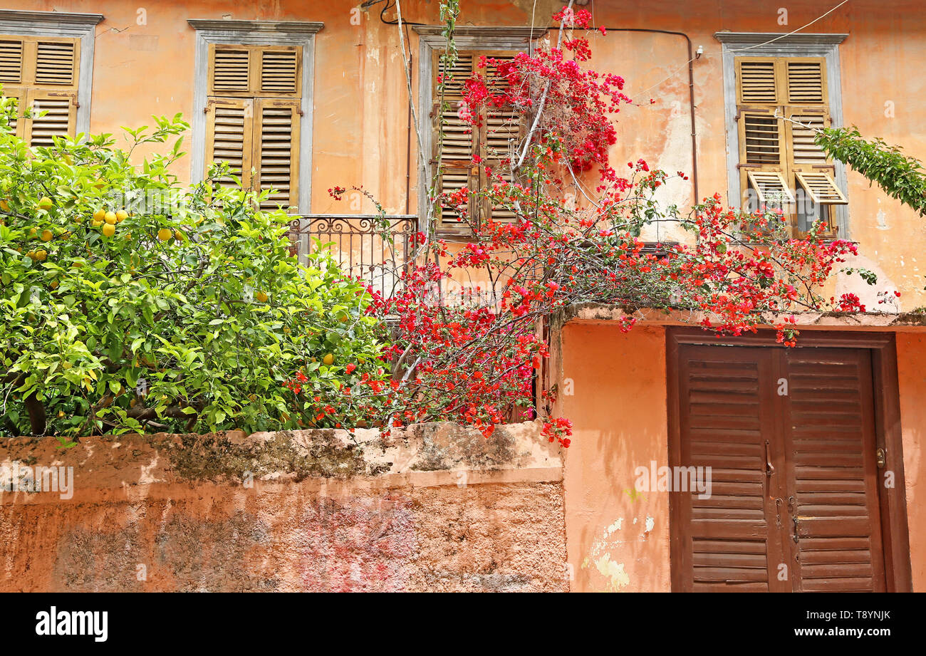 traditional old houses at Nafplio town Argolis Greece Stock Photo Alamy