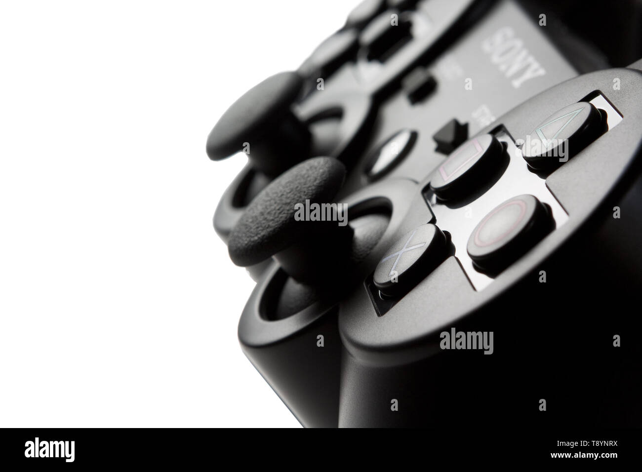 A Sony Playstation 3 PS3 games console controller. Stock Photo