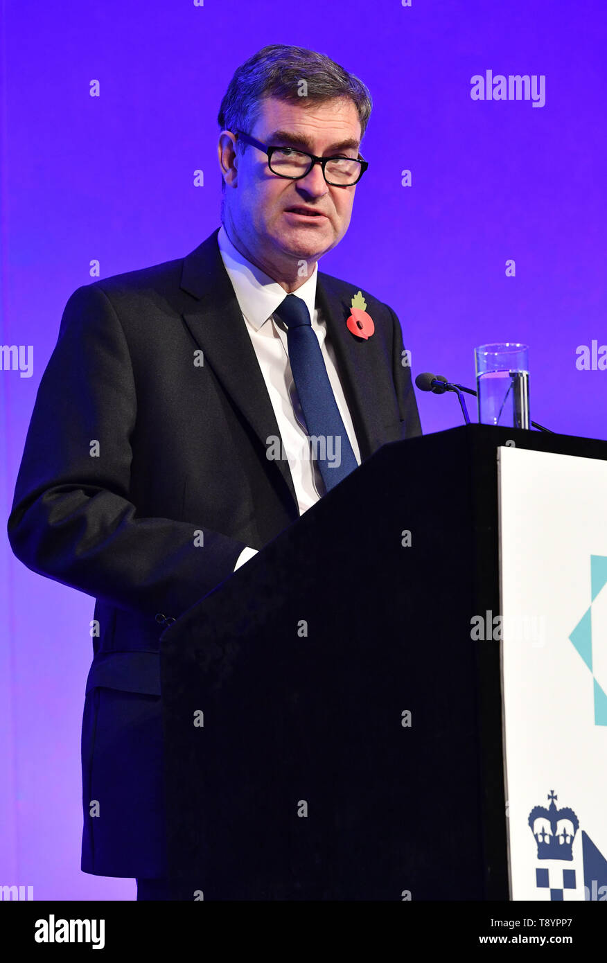 Secretary of State for Justice and Lord Chancellor David Gauke speaking to senior police officers at the APCC ( Association of Police & Crime Commissioners)and NPCC ( National Police Chiefs Council) Partnership Summit 2018 in London. 1 November 2018. Stock Photo