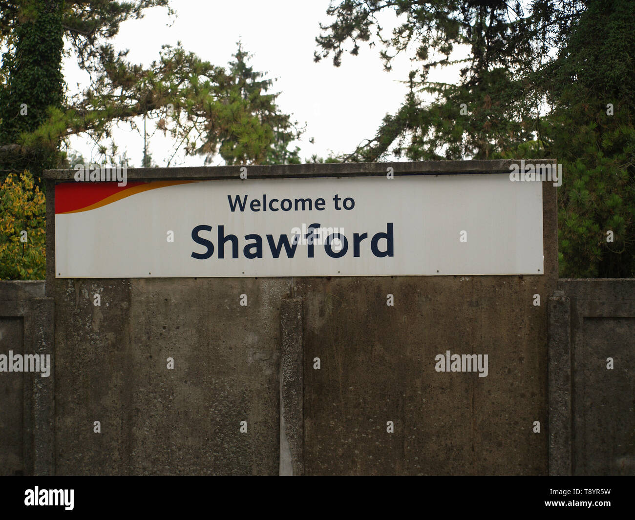 Signage at Shawford Railway Station,Hampshire, England, UK Stock Photo