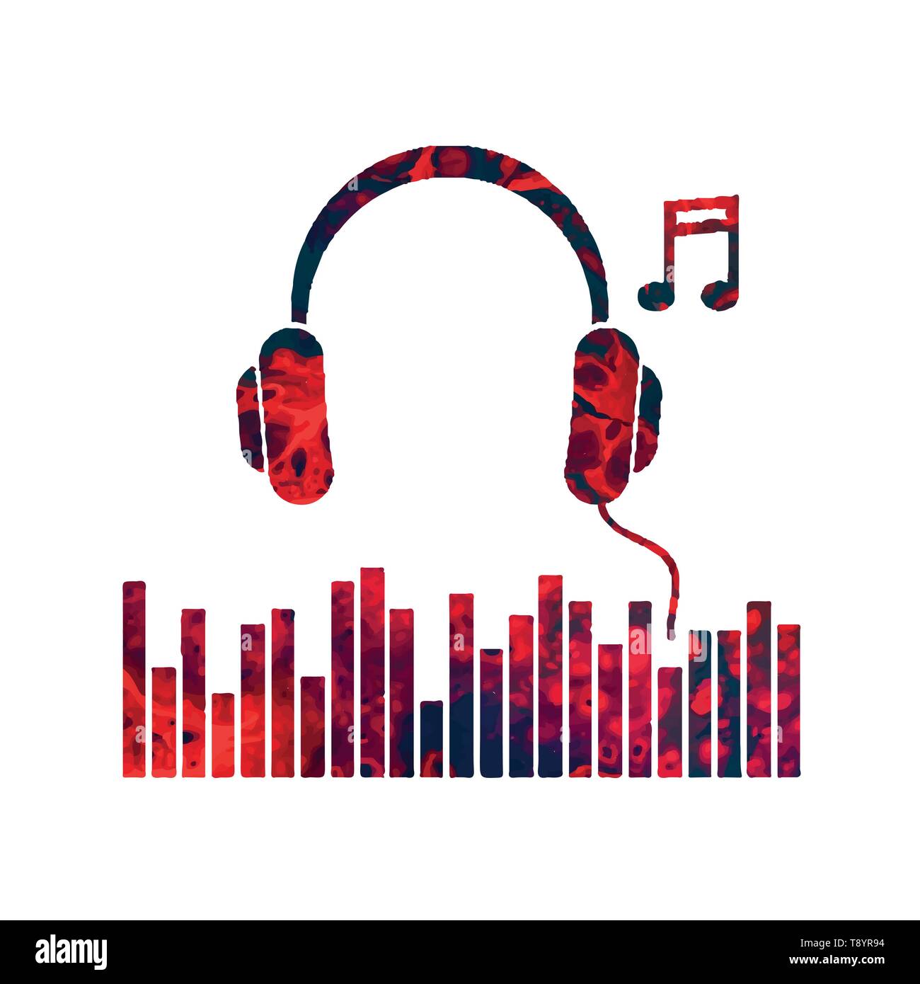Headphones music note vector illustration Stock Vector Image & Art Alamy