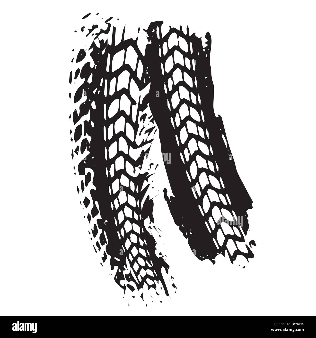 Black Tire Track Banner Stock Illustrator Stock Vector Art