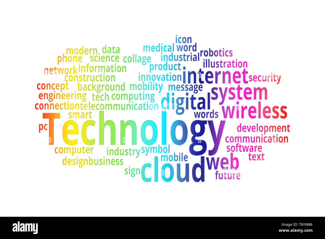Technology Word Cloud Collage Business And Technology Concept Stock