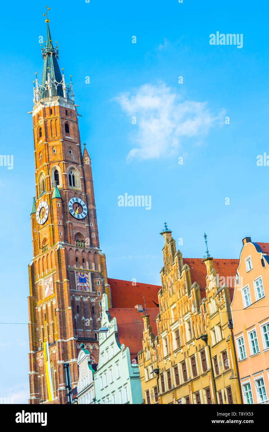 Sight to the Landshut Landmark at sunny day. Stock Photo