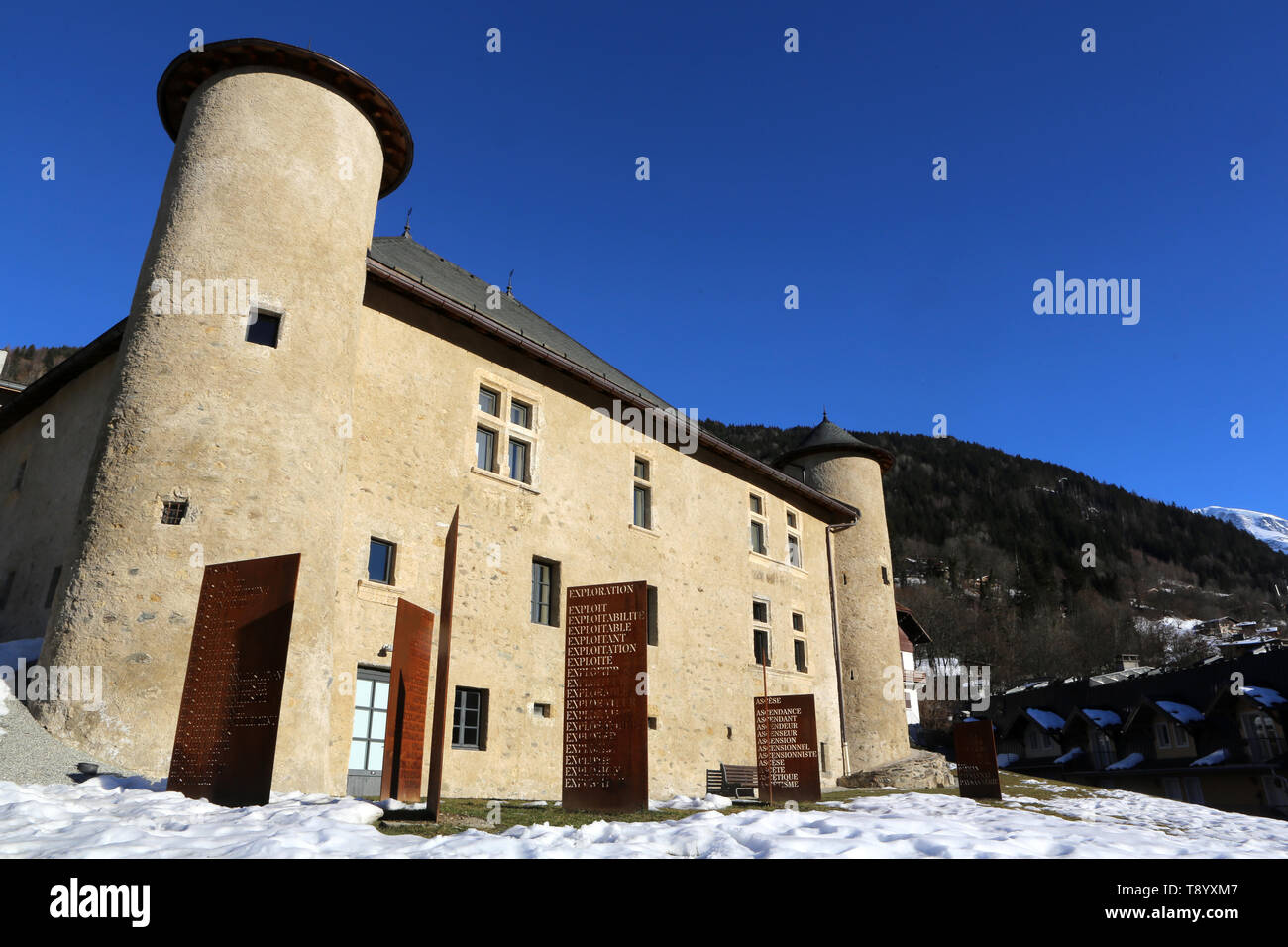 Maison forte Haute-Tour. Saint-Gervais-les-Bains. Haute-Savoie. France. Stock Photo