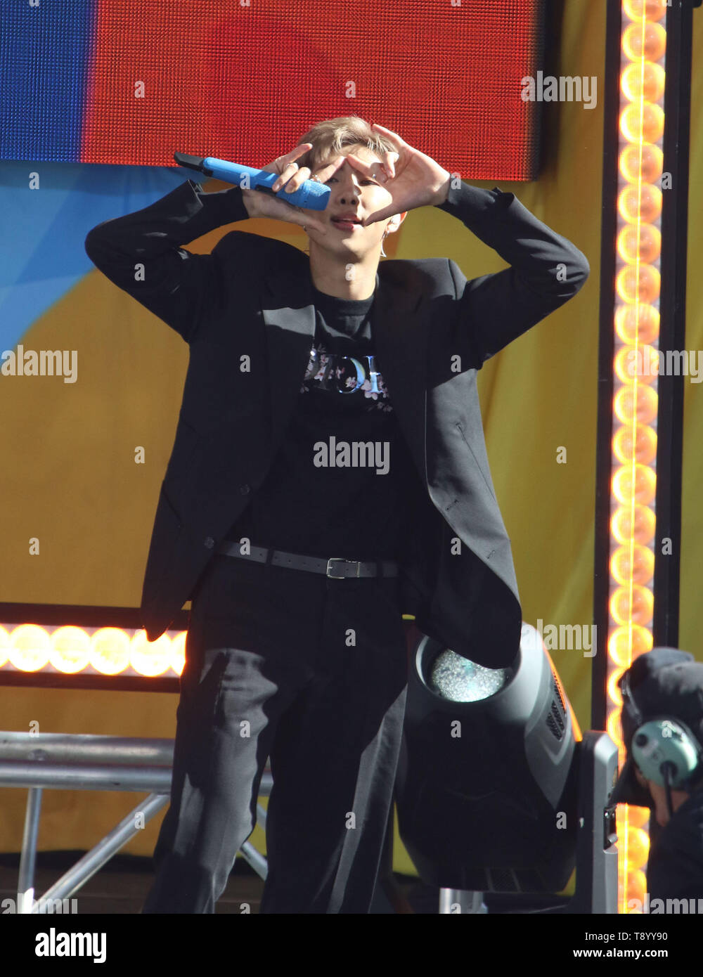 May 15, 2019 - New York City, New York, U.S. - BTS performs on 'Good Morning America' as part of the 2019 Summer Concert Series held in Rumsey Playfield in Central Park. (Credit Image: © Nancy Kaszerman/ZUMA Wire) Stock Photo