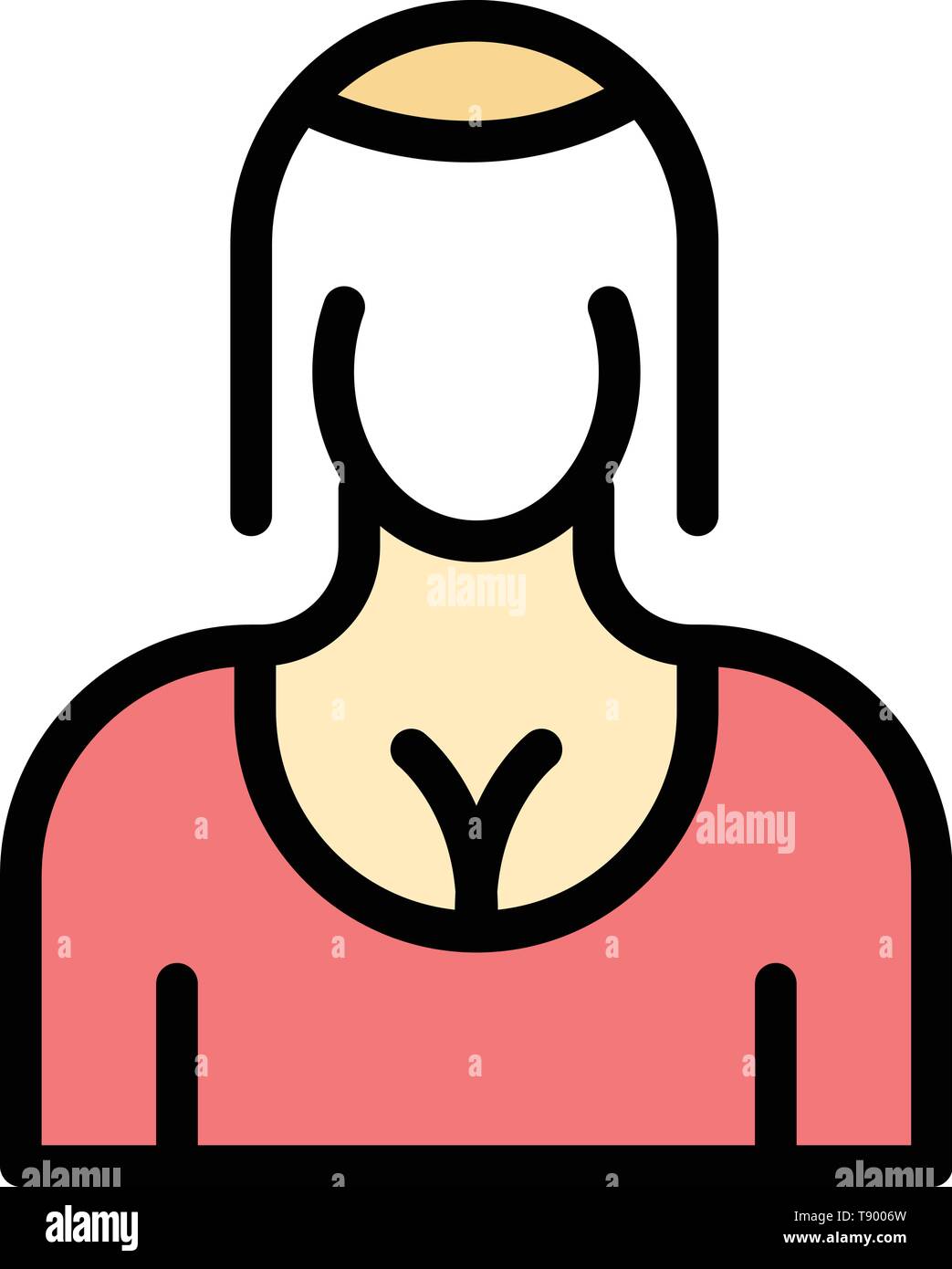 Actress, Avatar, Character, Girl, Lady  Flat Color Icon. Vector icon banner Template Stock Vector
